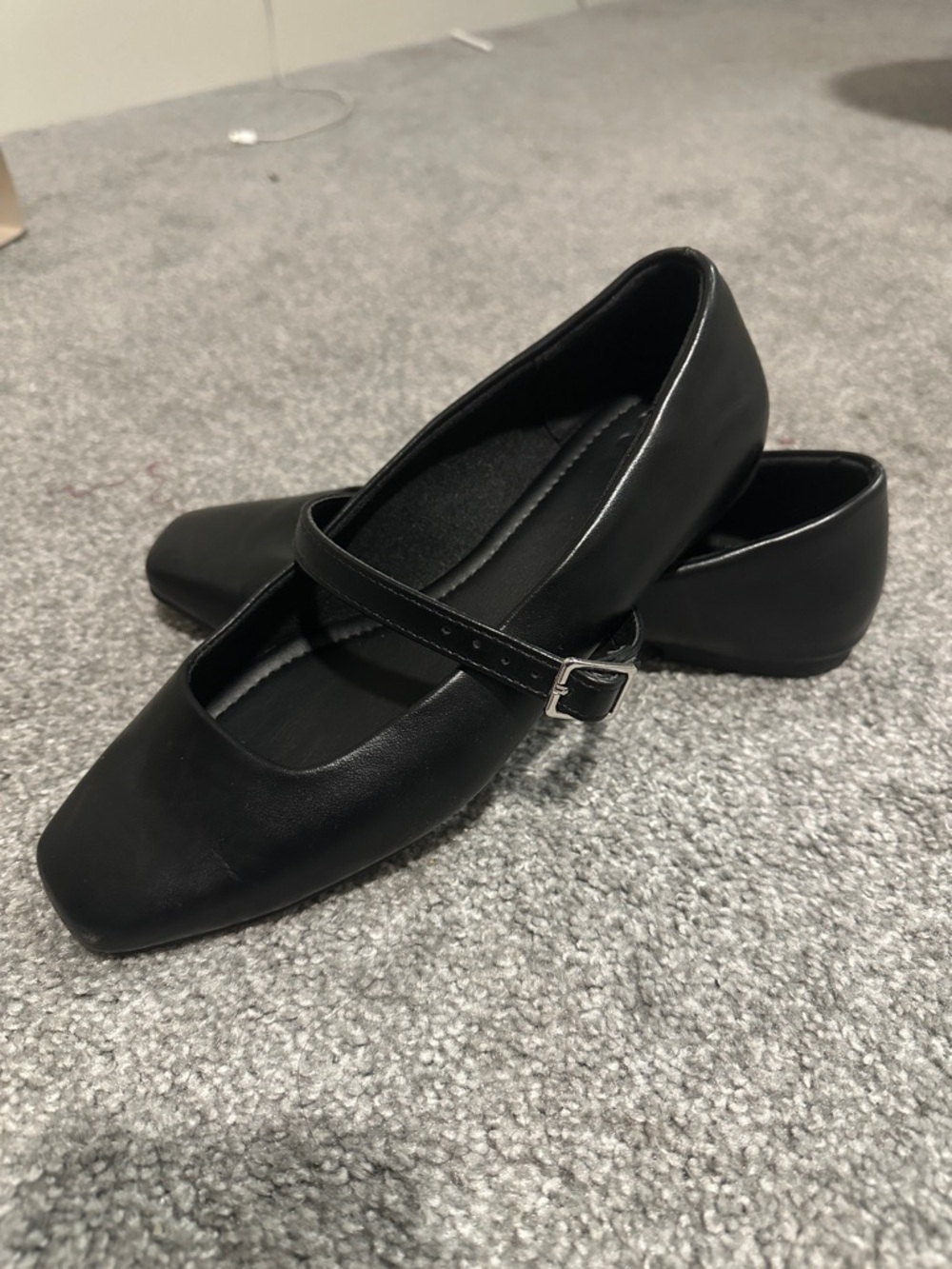 ASOS Black Mary Jane Square-Toe Flats